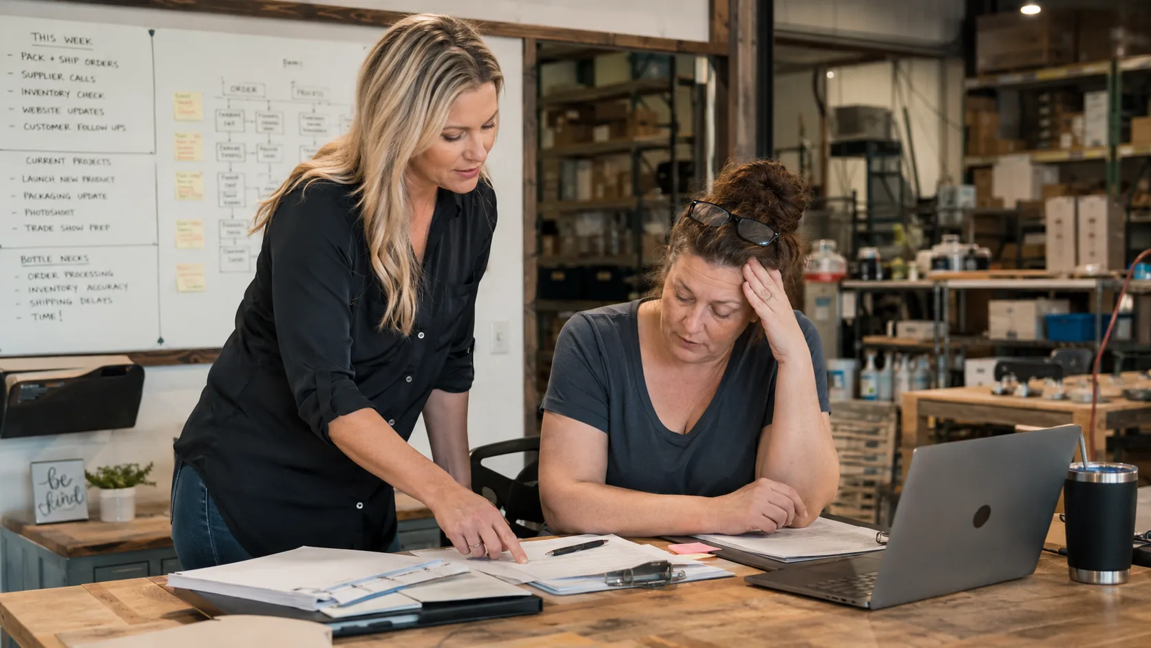 Consultant working with a business owner