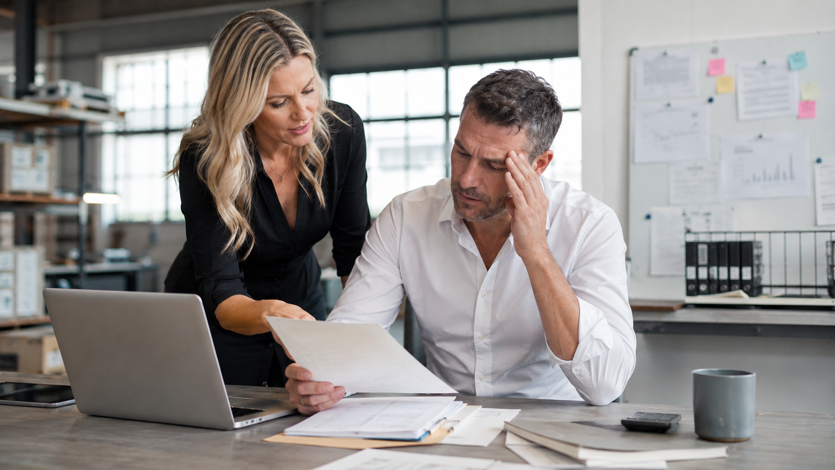 Business owner discussing operational problems