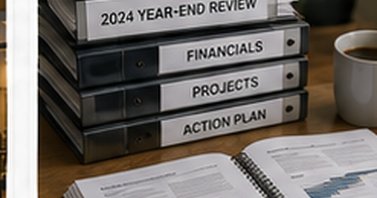 Realistic small business operations scene illustrating the year-end operations cleanup every small business needs